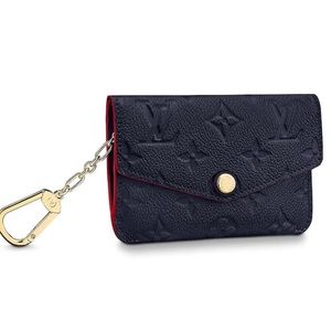 Louis Vuitton LV Key Pouch Wallet in Monogram Empreinte Leather Navy
